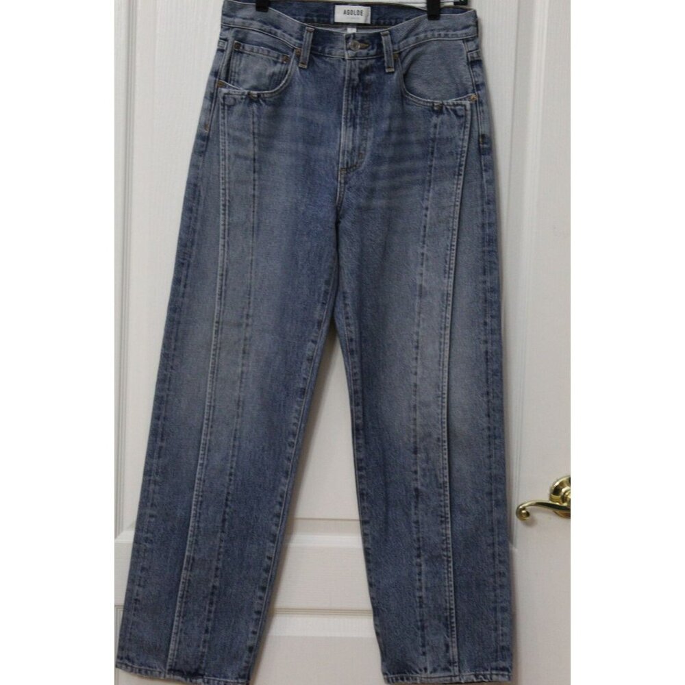 Agolde Size 27 The Fold High Rise Wide Leg 100% Cotton Cropped Jeans